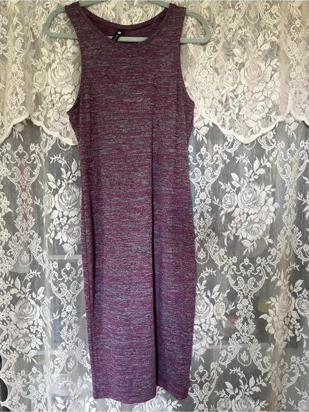 Cotton On Marled Burgundy Sleeveless Midi dress